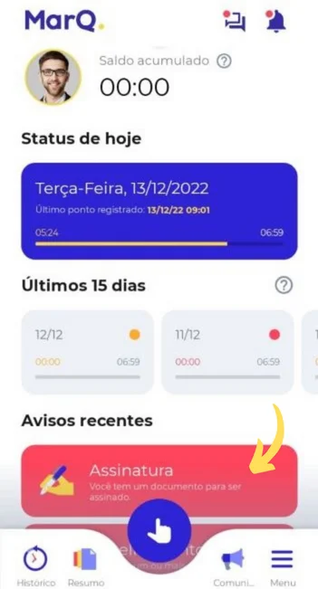 assinatura pelo app